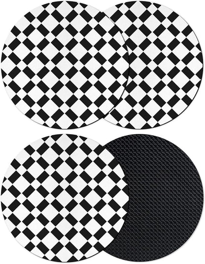 Black White Minimalist Coasters Set of 4, Absorbent Coasters by Unknown