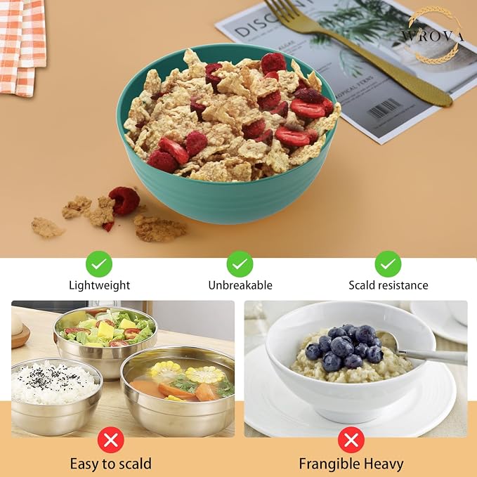 Wheat Straw Bowl Sets, Microwave and Dishwasher Safe Bowls, Kids Bowl suitable - Image 4