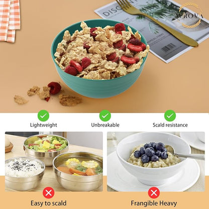Wheat Straw Bowl Sets, Microwave and Dishwasher Safe Bowls, Kids Bowl suitable - Image 4