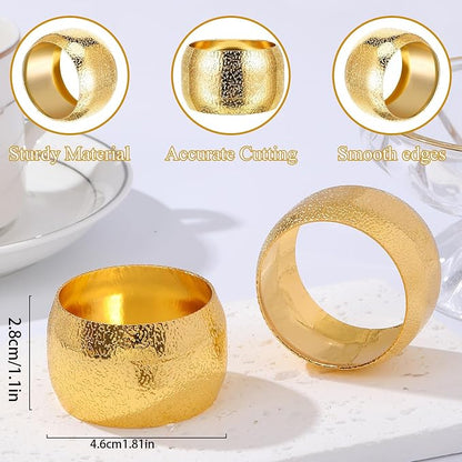 Set of 100 Napkin Rings Metal Gold Circular Napkin Ring, Napkin Rings Bulk - Image 2