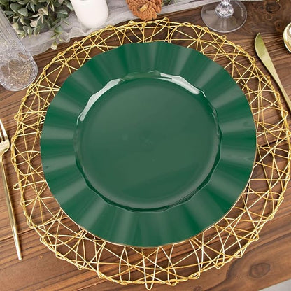 Efavormart 11" Dinner Plates – Set of 10 Plastic Hunter Green Round Disposable - Image 9