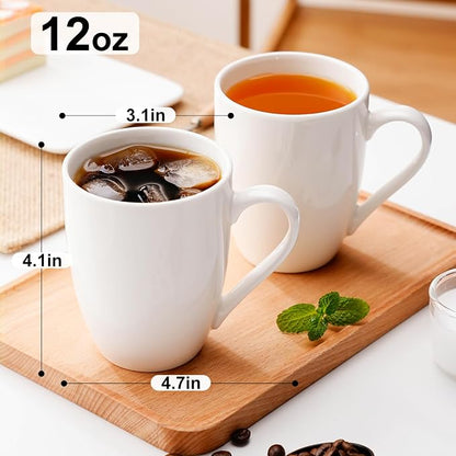 PARACITY Coffee Mug Ceramic, Large Coffee Cups Ceramic Set of 2, 12 OZ White - Image 3