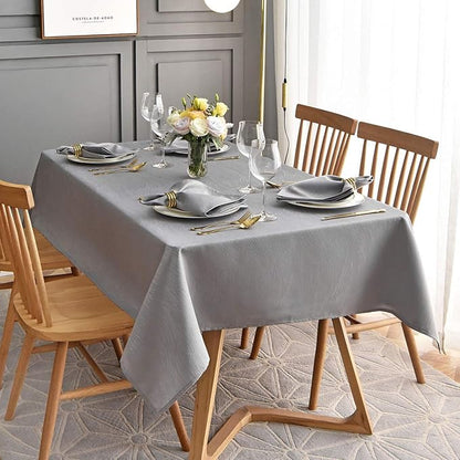 maxmill Jacquard Tablecloth Swirl Design Spillproof Wrinkle Free Heavy Weight Soft Table Cloth Decorative Fabric Table Cover for Outdoor and Indoor Use Oblong 60 x 120 Inch Light Gray