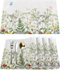 Spring Wildflowers Placemats Set of 4, Washable Elegant Placemats, Non-Slip Table Rectangle Linen Place Mats for Kitchen Dining Party Home Indoor Table Decor, Forest Style Home Decoration