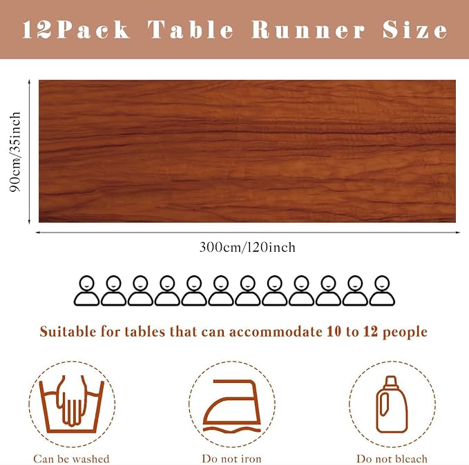 6 Pcs Cheesecloth Table Runner 10FT Terracotta Runner - Image 3