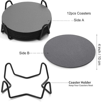 Faux Leather Drink Coasters - Image 6