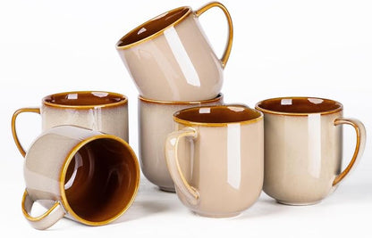 LERATIO Ceramic Coffee Mugs Set of 6, 12oz Handmade Coffee Mugs Set | Large by LeRatio