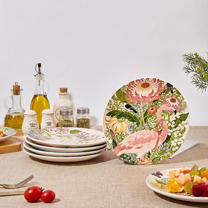 8.5 Inch Ceramic Plates Set of 4, Salad & Dessert Appetizer Plates | Kitchen - Image 3