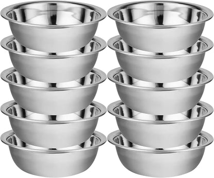 10 Pack 10.24 x 2.76 Inch Stainless Steel Mixing Bowls by Unknown