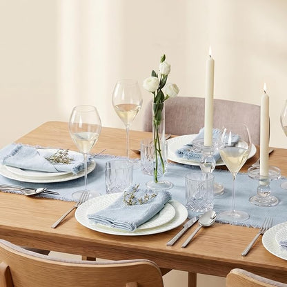 14 x 108 Inches Frayed Edge Table Runner, 270G Heavyweight Sand Washed Slub - Image 5
