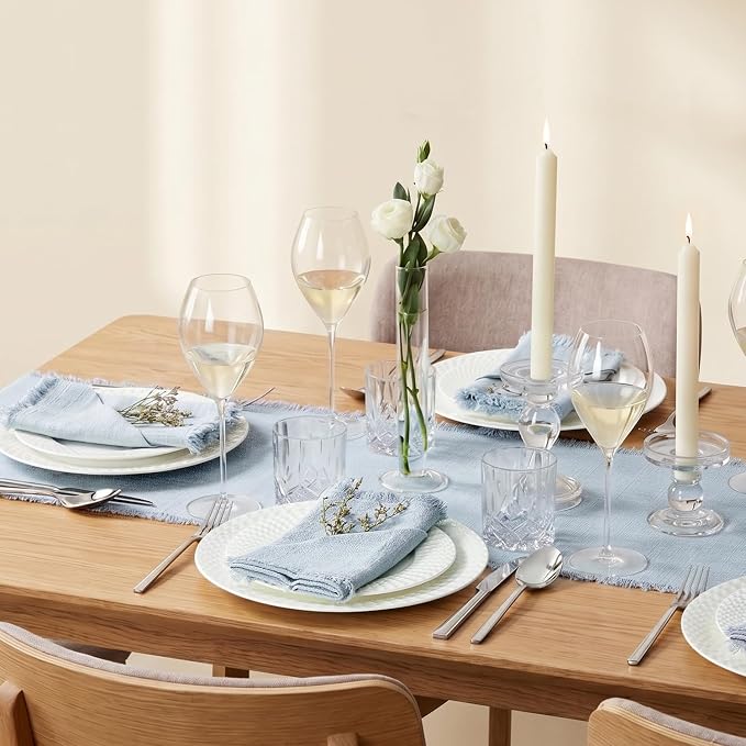 14 x 72 Inches Frayed Edge Table Runner, 270G Heavyweight Sand Washed Slub - Image 5