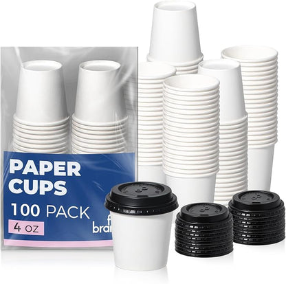 Fit Meal Prep 100 Pack 4 oz Disposable Coffee Cups by FMPBRANDS