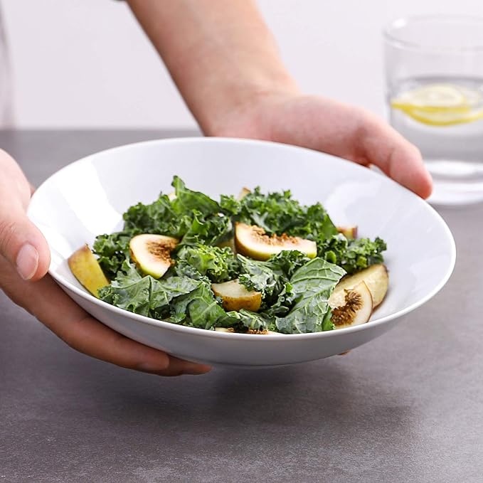 Y YHY 8" Pasta Bowls Set for 6, Porcelain 22oz Salad Bowls Set for Serving Soup - Image 2