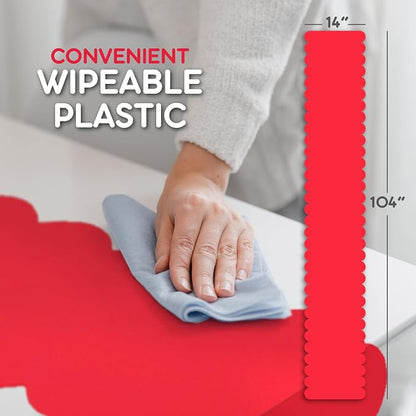 Red Scallop Table Runner, Disposable Plastic, 5 Pack - Image 6