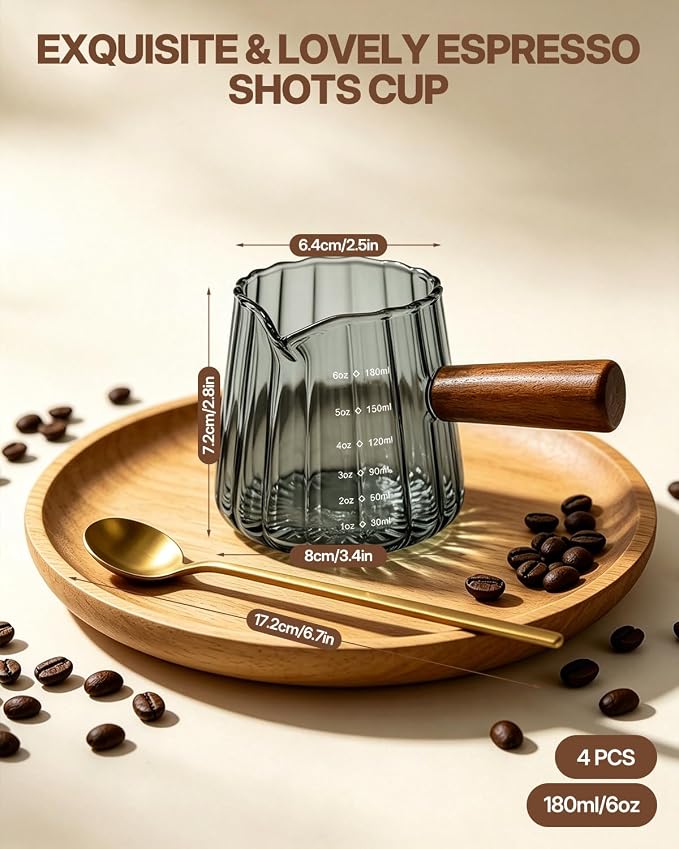 2 PCS 6OZ Glass Espresso Cups - Image 2