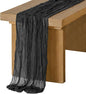 Ling's Moment Black Gauze Cheesecloth Table Runner, 14FT | Sheer Cheese Cloth by LingsMoment
