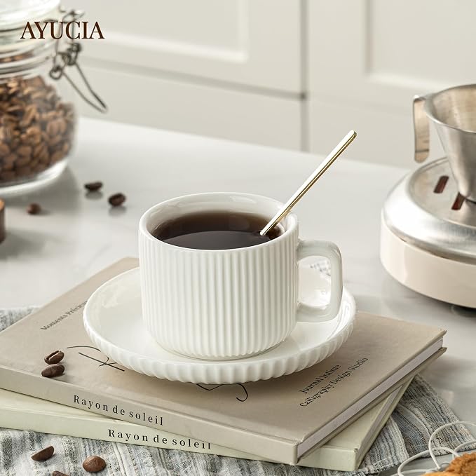 5 Ounce Espresso Cups Set of 4, Small Coffee Cups - Image 7