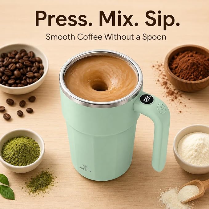 Self Stirring Coffee Mug, 12oz Rechargeable Magnetic Mixing Cup - Image 2