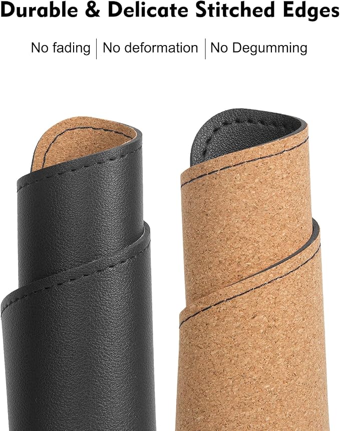 Double-Sided PU Leather & Cork Mouse Pad - Image 4
