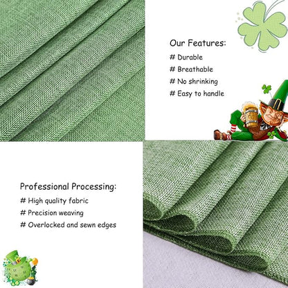 Light Green Burlap Table Runner 2 Packs Rustic Farmhouse Fabric 13x108 Inch | - Image 3