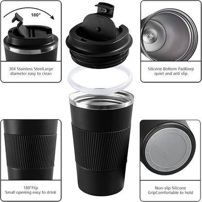 Insulated Travel Coffee Mug, Stainless Steel Coffee Cup - Image 2