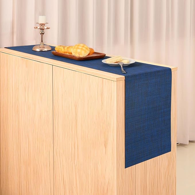 Table Runner 72 Inches Long, Vinyl Woven Heatproof Table Runners | Washable - Image 6