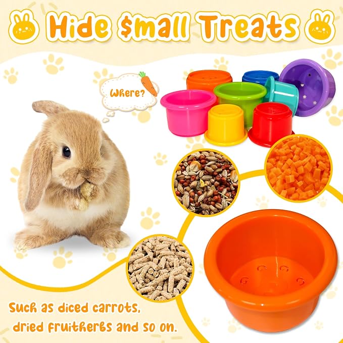 8 Pcs Stacking Cups for Small Animal Toys, Nesting Rabbit Toys of Different - Image 4