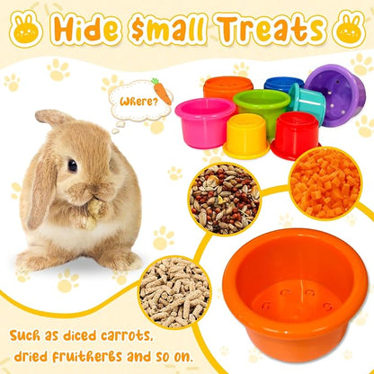 8 Pcs Stacking Cups for Small Animal Toys, Nesting Rabbit Toys of Different - Image 4