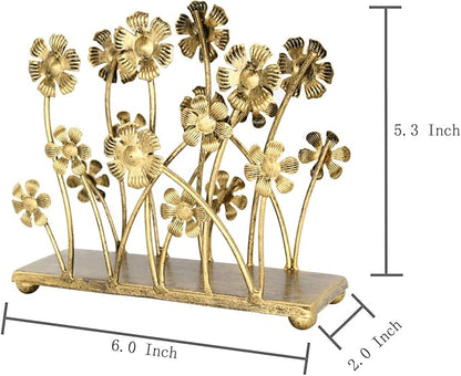 OwlGift Vintage Iron Art Napkin Holder For Table, Sunflower Farmhouse Tissue Holder, Cocktail Napkin Dispenser, Rustic Napkin Paper Rack For Home Kitchen Supplies – Bronze