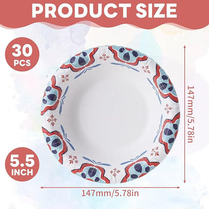 30 Count 8oz Paper Bowls, Small Paper Bowls, Microwaveable and Soak Proof | - Image 5