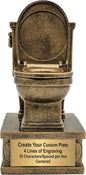 Decade Awards Action Pedestal Gold Toilet Bowl Trophy with Optional Inserts - Custom Engraved Plate On Request (7 Inch Tall)