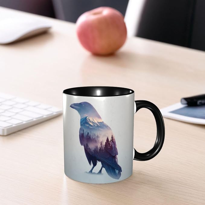 FyLybois Crow Coffee Mug 11 Ounce Mugs Ceramic Tea Cup Drinking Water Cups | - Image 7