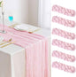 Light Pink Cheesecloth Table Runner 6pcs Boho Gauze 35x120inch Cheese Cloth by TuTive