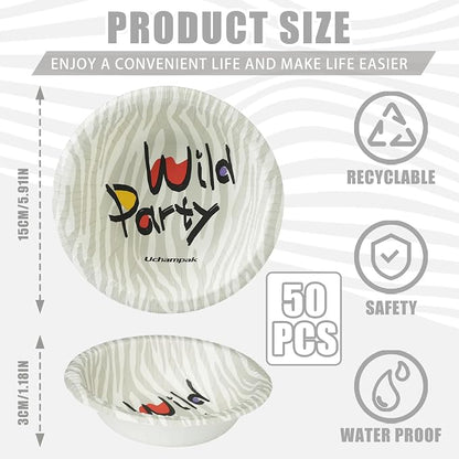 50 Pack Paper Bowls, 8 Oz Disposable Soup Bowl, Heavy Duty Printed Disposable - Image 3