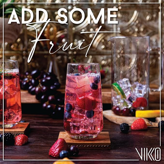 Vikko Drinking Glasses Set of 6, Highball Water Glasses 16.25 Ounce, Premium - Image 5