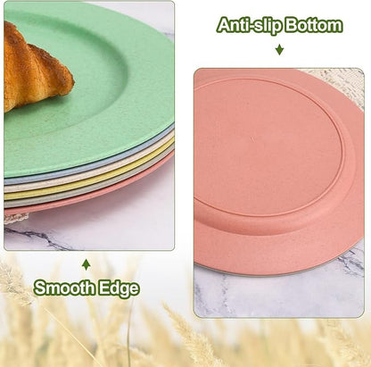 shopwithgreen 10 Inch Wheat Straw Dinner Plates, 6 Pack Unbreakable Sturdy - Image 6