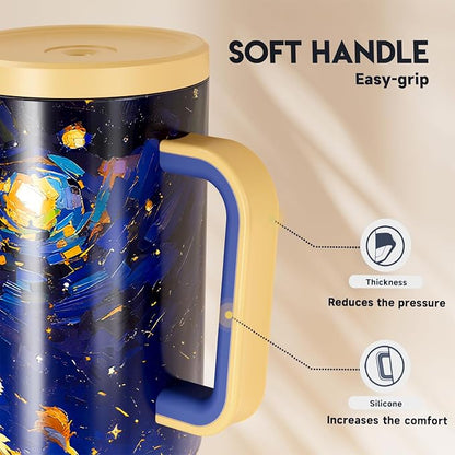 Meoky 40 oz Tumbler with Handle and Straw: Stainless Steel Insulated Tumbler - Image 6