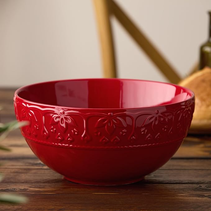 Provence Embossed Deep Bowl 10.5" – Extra-Large 158 oz Vintage French Country - Image 3