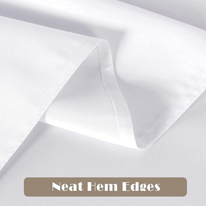 sancua 4 Pack White Tablecloth 60 x 84 Inch, Rectangle Table Cloth for 4ft Tables - Stain and Wrinkle Resistant Washable Polyester Table Cover for Dining Wedding Banquet Party Buffet Restaurant