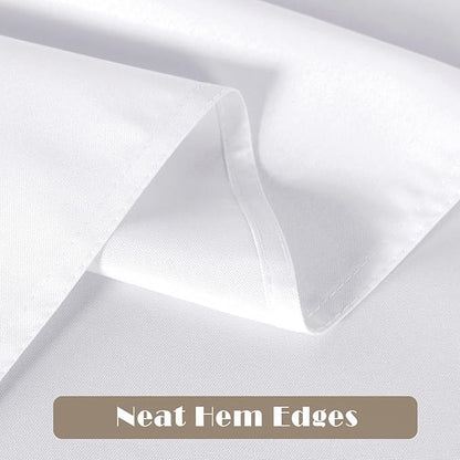 sancua 4 Pack White Tablecloth 60 x 84 Inch, Rectangle Table Cloth for 4ft Tables - Stain and Wrinkle Resistant Washable Polyester Table Cover for Dining Wedding Banquet Party Buffet Restaurant