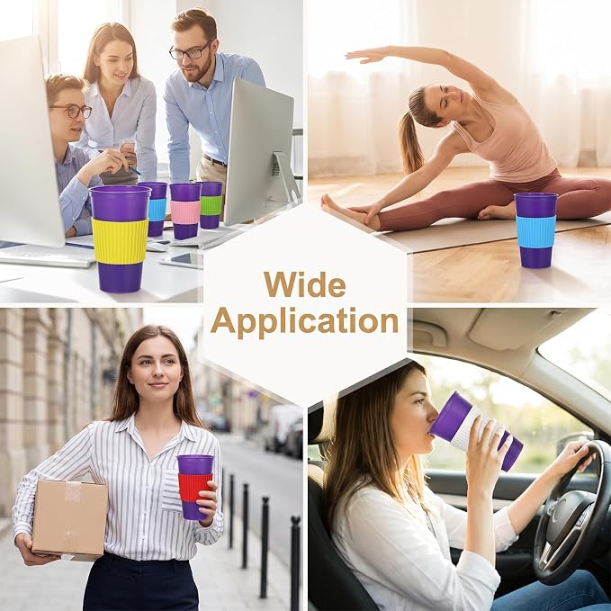 9Pcs Silicone Cup Sleeve, Heat Resistant Coffee Cup Sleeves | Coffee Cup - Image 7