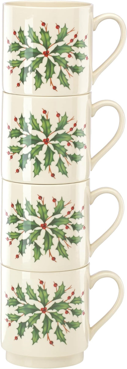 Lenox 853763 Holiday 4-Piece Stackable Mug Set, Christmas Dinnerware - Image 4