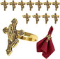 Cross Napkin Rings Set of 12 Antique Gold Praying Hands Napkin Holder by DavifinaNapkinRings