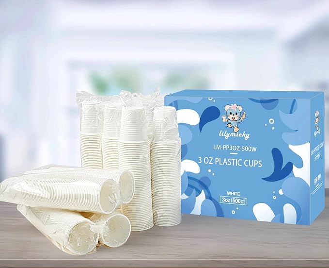 Lilymicky 500 Pack 3 oz Plastic Bathroom Cups, no sogginess plastic bathroom - Image 7
