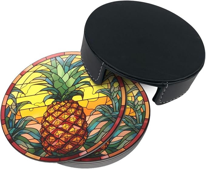 Pineapple Coasters for Drinks, Pineapple Decor Bar Drink Coasters for Coffee - Image 3