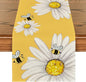 Artoid Mode Yellow Bee Sunflower Summer Table Runner, Seasonal Spring Holiday by ArtoidMode