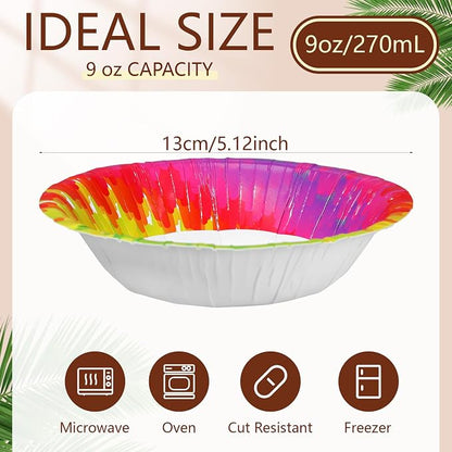 Hsei 100 Pack Paper Bowl, 9 oz/270 ml, Disposable, Leak Proof, - Image 2