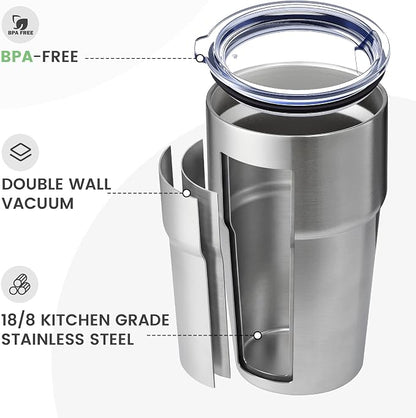MEWAY 16oz Tumbler Double Wall Vacuum Insulated Travel Mug Bulk, Stainless - Image 3