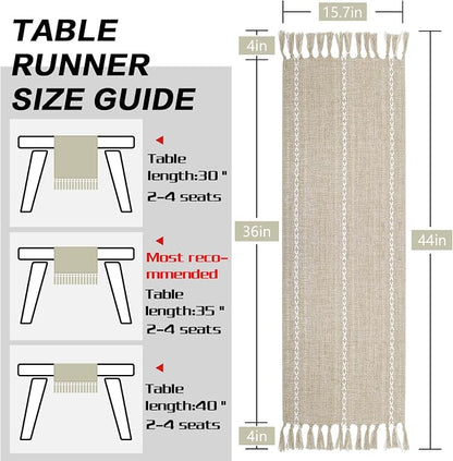 Bedside Table Runner 15.7 x 36 inches, Rustic Linen Small Coffee Table Cover - Image 8