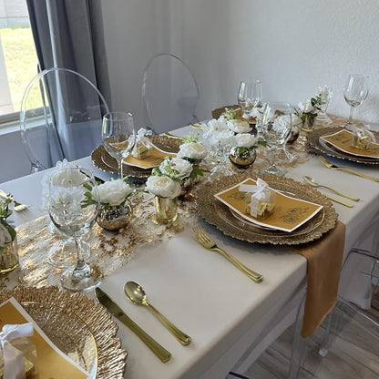 Coloch Set of 12 Gold Charger Plates, Home Dinner Use - Image 7